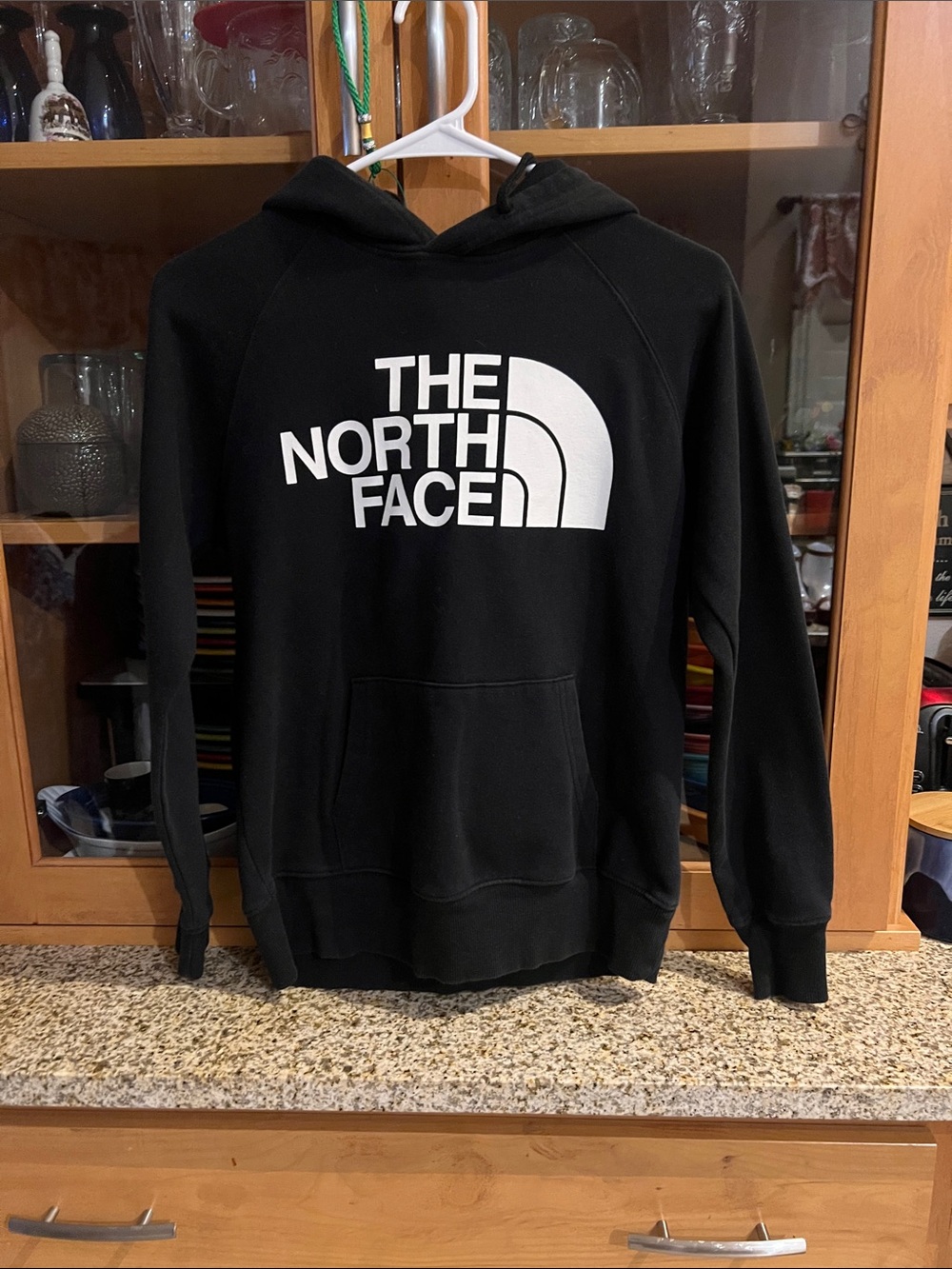 The North Face Black Hoodie with White Logo